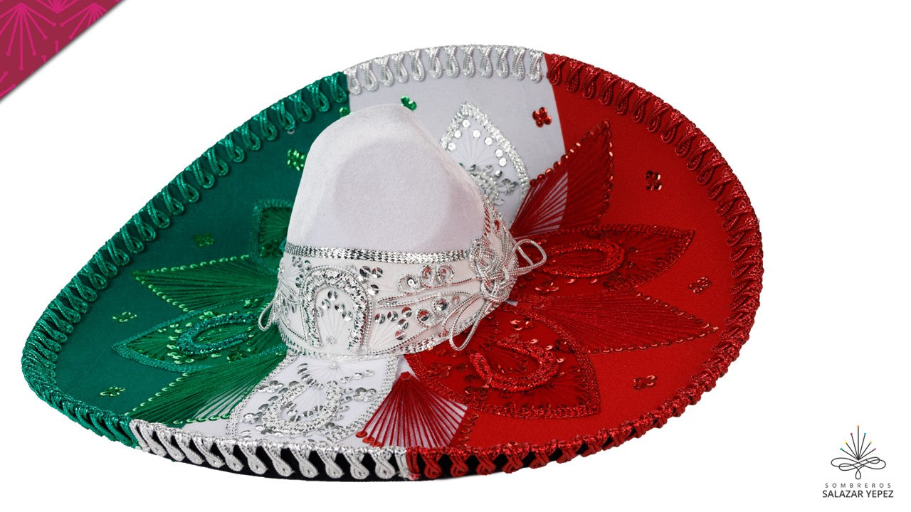 SOMBRERO ESTILO FLOR TRICOLOR